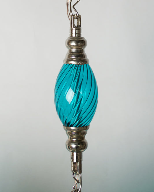 Martelé modern linear chandelier - 105cm wood base with 5 hanging pendants