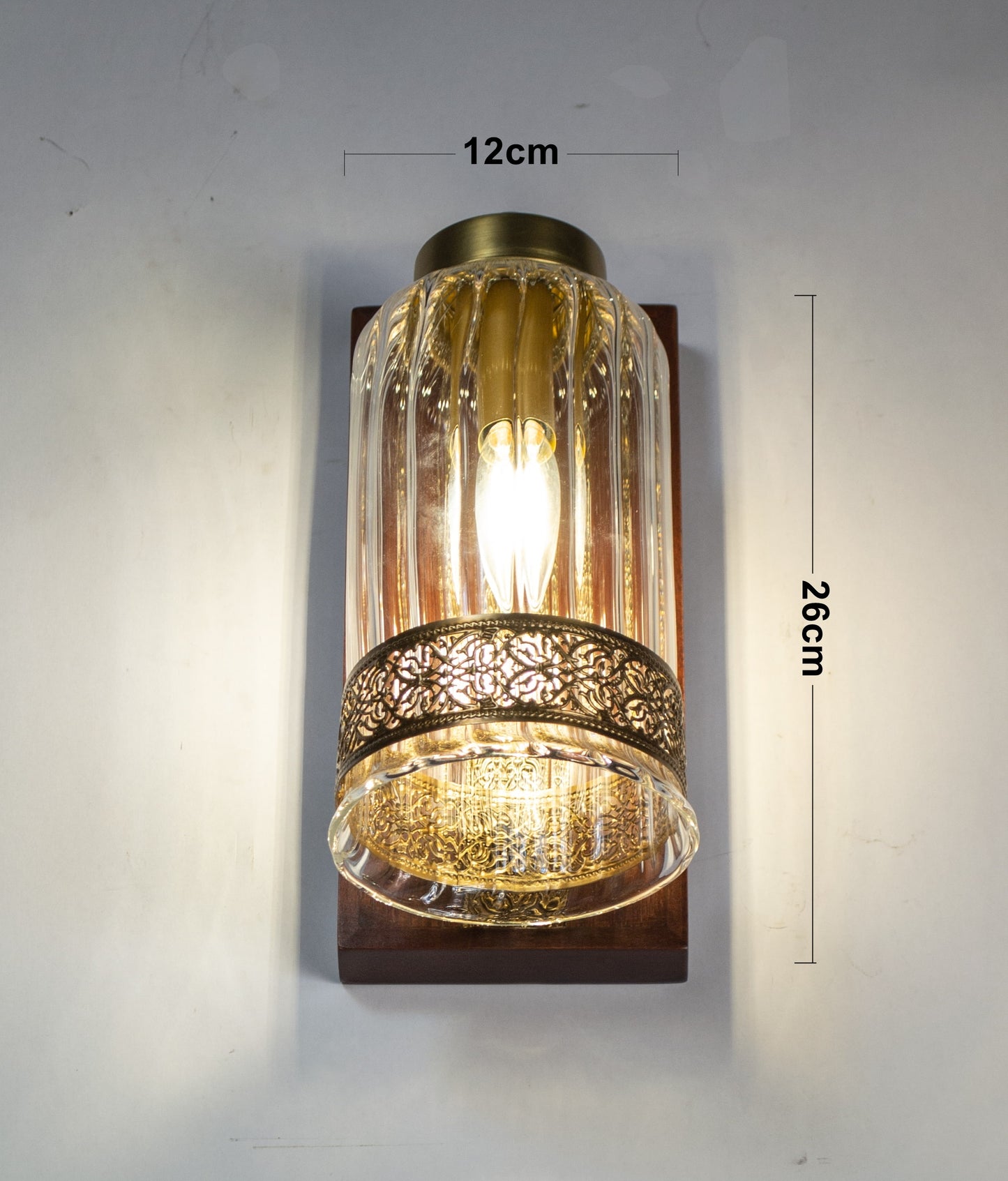 Arabesque Radiance wall light 20cm with wood base