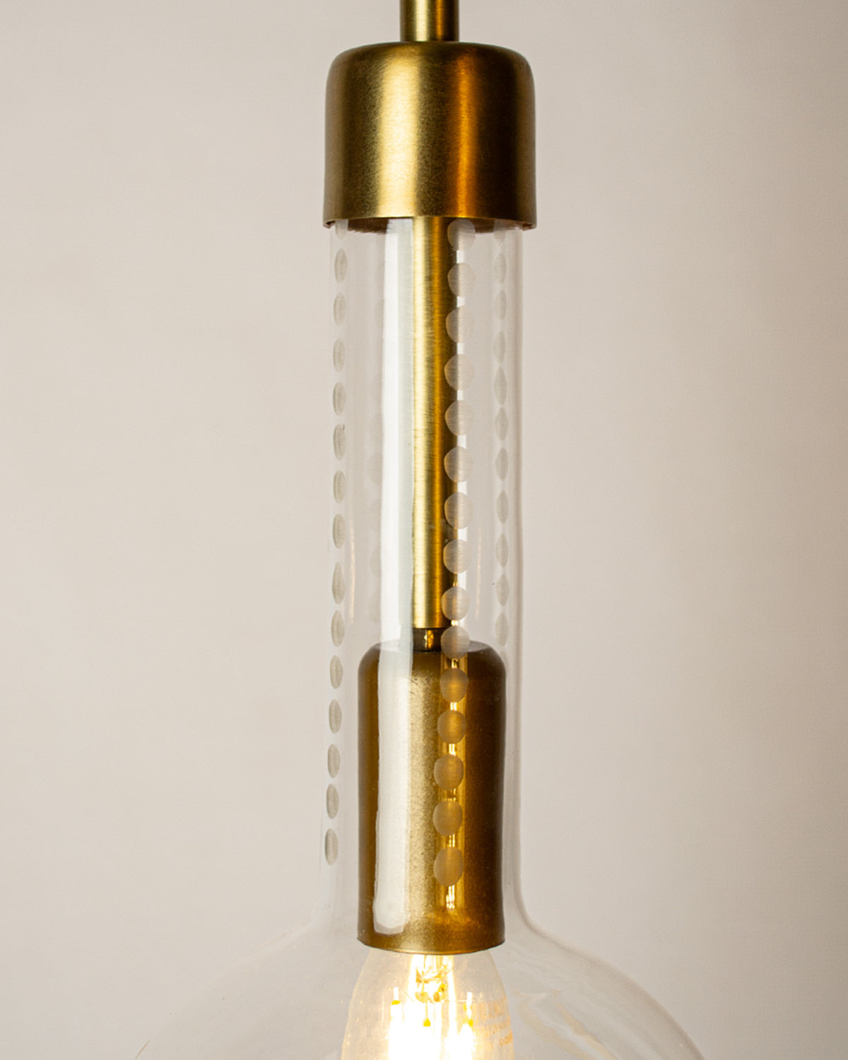 Floral gas lantern glass pendant