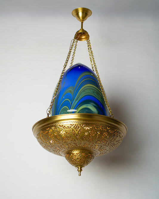 Repoussé Ornamental Disc with glass -  40cm