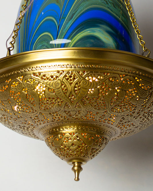 Repoussé Ornamental Disc with glass -  40cm